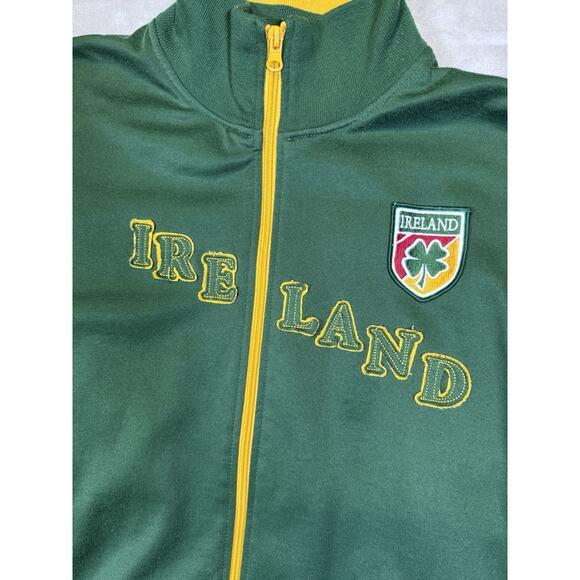 Dublin Ireland Point Zero Souvenir Full Zip Up Track Jacket Green Athleisure Lg - Picture 3 of 7
